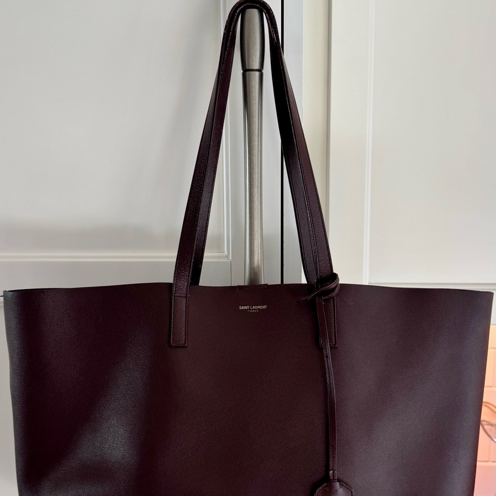 Saint Laurent Rich Burgundy Leather Tote